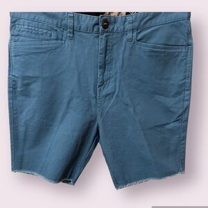 VOLCOM Mens Cotton Relaxed Fit Cut Off Raw Frayed Hem Chino Shorts Size 34